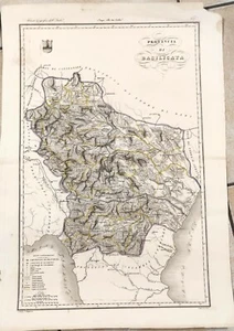 1868 TOPOGRAPHISCHE KARTE VALLARDI PROVINZ FÜRSTENTUM CITERIORE KAMPANIEN SALERNO - Bild 1 von 1