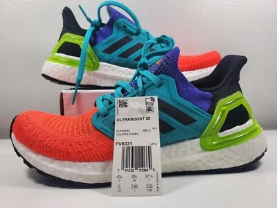 Adidas UltraBoost 20 What The Solar Shoes Red Black MultiColor Men's Sz 5 FV8331 - Image 1 of 4