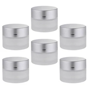 10 Pcs Frosted Glass Cream Bottle Travel Small Sample Containers with Lids - Picture 1 of 12