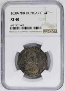 1639 HUNGARY Silver 1/4 THALER NGC XF-40 /7KB - Picture 1 of 2