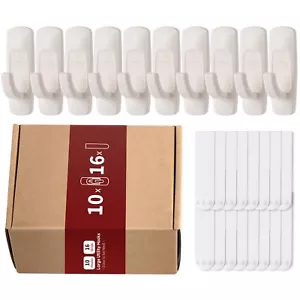 Wall Hooks for Hanging Large Utility Hook with Damage Free Hanging Strips 10 ... - Picture 1 of 6