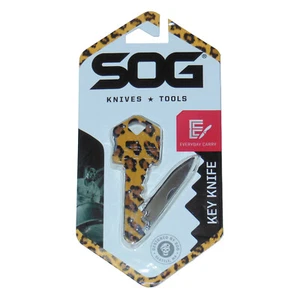 New SOG Key Shape Knife Cheetah 1,5" Straight Blade Stainless Steel Lockback - Picture 1 of 1