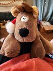 Hallmark Rodney Reindeer Plush Big Squishy Brown Stuffed Animal Fuzzy Scarf 14In