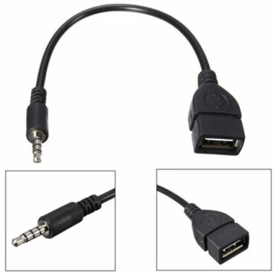 Jack AUX Audio 3.5mm a USB 2.0 MU Hembra Cable Convertidor para Coche Mp3 U Disco Lote Foto 1 de 4