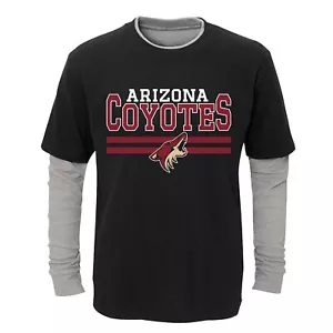 Outerstuff NHL Youth Boys Arizona Coyotes Defensive Pair Faux Layer T-Shirt - Picture 1 of 4