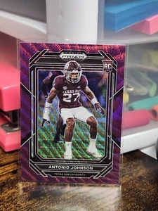 2023 prizm draft ANTONIO JOHNSON PRUPLE PRIZM NO. 182 - Picture 1 of 2