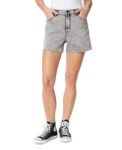 Frayed Denim Women's Grey High Rise Denim Shorts - 25 - Grey - Picture 1 of 3