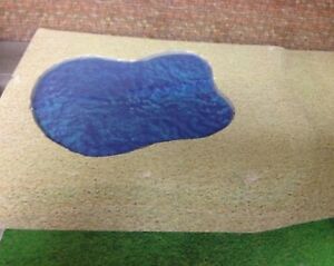 Lake or Pond Kit for HO Model Railroad including Water and Sand Sheets