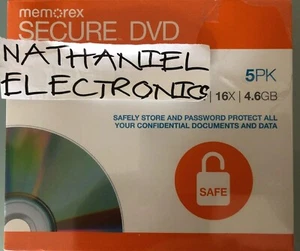Memorex 5 Stück sichere DVD passwortgeschützte Verschlüsselung 4,6 GB EINE ESSENZ FÜR ALLE - Bild 1 von 2