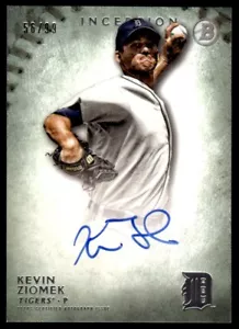 2015 Bowman Inception Green AUTO Kevin Ziomek Auto 56/99 Detroit Tigers #PA-KZ - Picture 1 of 2