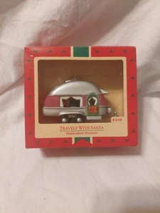 (B) 1988 Hallmark Andenken Ornament Reisen mit Santa Camper Wohnmobil Reiseanhänger - Bild 1 von 4