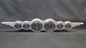 6 GAUGE WING STYLE DASH CLUSTER BLACK - Picture 1 of 4