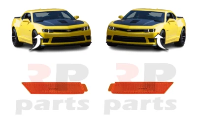 Pour Chevrolet Camaro 10-15 Avant Pare-Choc Côté Orange Marqueur Lampe Paire Set - Photo 1/4