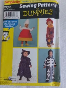 Simplicity 2786 Toddler's Skeleton Witch Halloween Costume Pattern . Sz 1/2-4 - Picture 1 of 2
