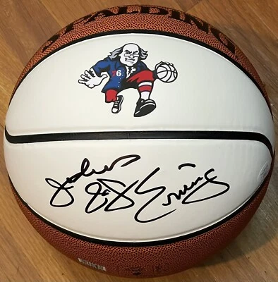 Julius Erving Signed Autographed Philadelphia 76ers White Panel Basketball JSA - Image 1 of 4