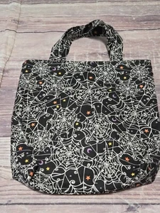 Halloween Trick or Treat Reusable Tote Bag Handmade Small Black Spiderweb 🕸 - Picture 1 of 3