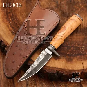 HUNTEX Custom Handmade Damascus Blade, 200 mm Best Outback Companion Boot Knife - Picture 1 of 10