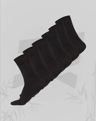 JARAQ Bambus Herren und Damen Strümpfe 6 Paar Schwarz - Bild 1 von 2