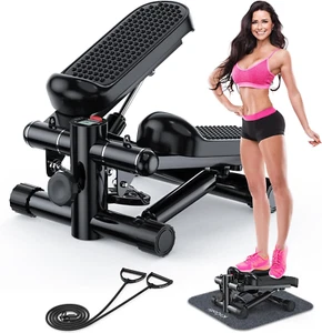 Steppers for Exercise at Home, Mini Stepper with Resistance Bands, Stair Steppe - Picture 1 of 12