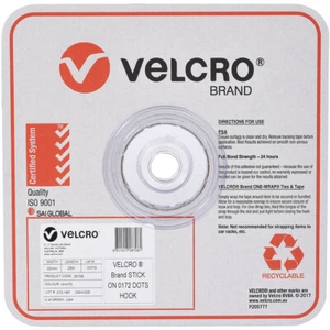 Velcro Stick on General Purpose ONLY Hook Dots Hold 500g White 22mm 900 Dots - Picture 1 of 9