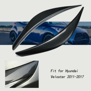 2x Luxury Carbon Fiber Headlight Eyebrows Eyelid For Hyundai Veloster 2011-2017 - Picture 1 of 4