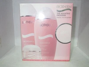 THE AQUATRIO PROGRAM BY BIOTHERM CLEANSE TONE & HYDRATE Biosourse Aquasource SET - Picture 1 of 1
