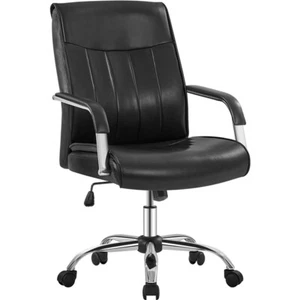High Back Office Chair Contemporary PU Leather Executive Chair w/Padded Armrests - Picture 1 of 36