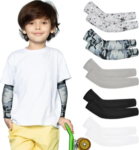 Baseball Arm Sleeves for Kids 5 Pairs UV Sun Protection Cooling Compression - Picture 1 of 12