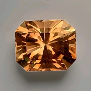 ChampDesigner Asscher Cut Champaigne Topaz 12mm Loose Gemstone 10.7 Ct Brazil - Picture 1 of 19