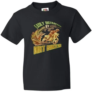 Inktastic Dirt Biking Youth T-Shirt Bike Off-road Road Vehicle Race Extreme Tee - Picture 1 of 2