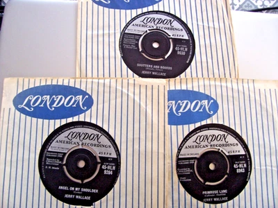 Jerry Wallace 3x London Label 45s "Angel On My Shoulder"+2 Ex HLH 8943=9264=9630 - Image 1 of 2