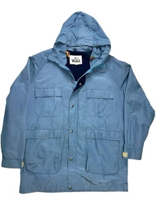 Vintage Woolrich Mountain Parka Jacket Men’s L 60/40 Blue Hooded Cloth USA made - Picture 1 of 10