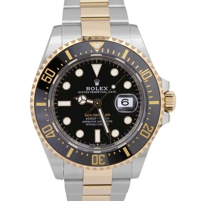Rolex Sea-Dweller 43 mm NEGRO dos tonos oro amarillo de 18 quilates acero inoxidable 126603 Foto 1 de 4