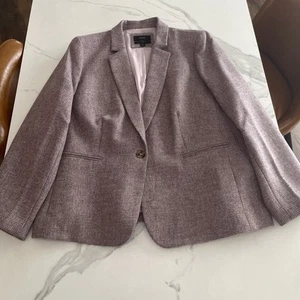 J Crew Parke Blazer Pink Gray Tan Plaid Check 100% Wool Jacket Womens Sz 22 NWT - Picture 1 of 15