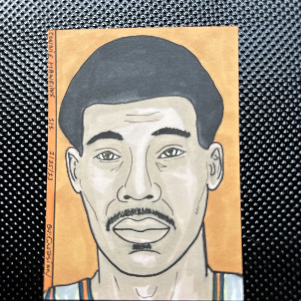 Hand Painted Basketball Card Connie Hawkins 1/1 HOF - Image 1 of 1