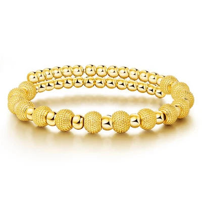 Brazalete para mujer Emma Manor chapado en oro de 18 quilates con frijoles Foto 1 de 4