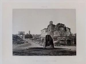 Roma Meta Sudante Sudans Foro Romano Arco Tito Aquatinta 1840 Dusacq Salathé - Picture 1 of 3