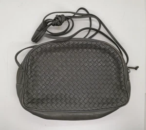 Ganson Braided Woven Double Shoulder Strap Purse Bag Gray Retro Vintage Classic - Picture 1 of 7