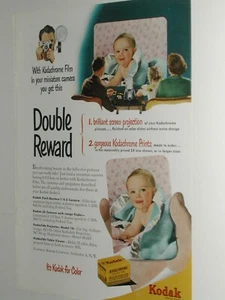 1950 KODAK KODACHROME advertisement, Baby photo & slides Kodachrome print ad - Foto 1 di 3