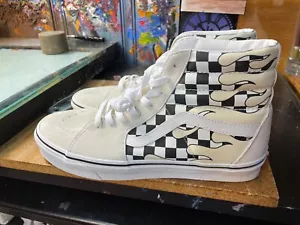 Vans Sk8-Hi Checker Flame klassisch weiß Wildleder Größe US 10,5 Herren neu VN0A38GERX7 - Bild 1 von 12