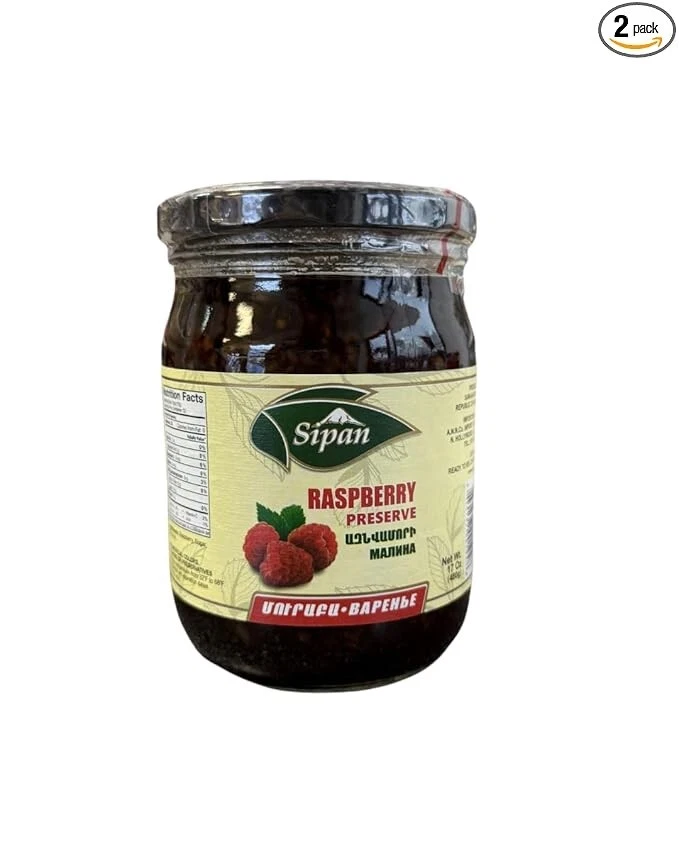 Sipan Raspberry Preserve 2 COUNT, 480 grams, Traditional Armenian Style - Image 1 of 1