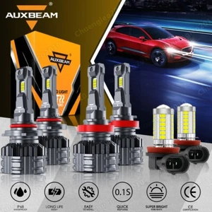 AUXBEAM F22 Series H11 9005 H11 LED Headlight High/Low Beam Fog Light White 110W - Picture 1 of 19