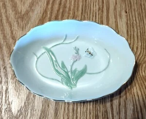 LENOX Collectible Butterfly Garden MINI Oval Bowl Flower Petal Gold Leaf Trim - Picture 1 of 7