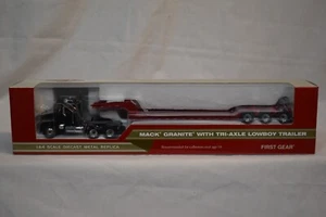 First Gear 1:64 Mack Granite MP With Tri-Axle Low Boy Trailer - Picture 1 of 5