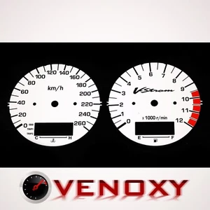 Suzuki DL 1000 V-Strom 2002-2003 KM/H Replacement White Gauge Faces - Picture 1 of 1