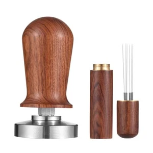58mm Espresso Tamper and Stirrer Set Coffee Calibrated Tamper Wooden Handle P... - Picture 1 of 7