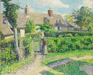 CAMILLE PISSARRO Poster or Canvas Print "Peasants' houses, Eragny" - Bild 1 von 1