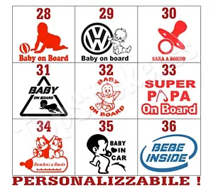 adesivo auto nome bimbo bimba a bordo personalizzato tutti i nomi vari colori - Foto 1 di 17
