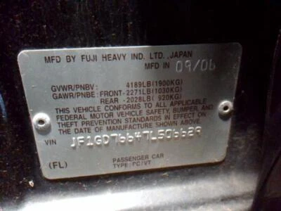 Medidor de flujo de aire de inyección de combustible usado se adapta a: 2007 Subaru Impreza 2.0 grado A Foto 1 de 4