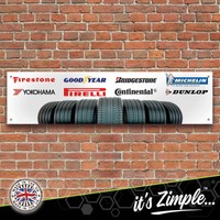 Tyre Logos Banner Garage Workshop Sign Printed PVC Trackside Display